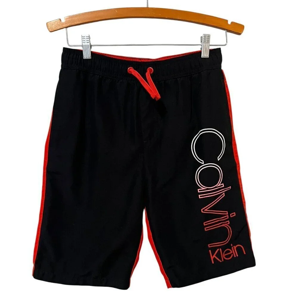 Calvin Klein Swimwear Boys Swim Trunks Size 16/18 Large Spell Out